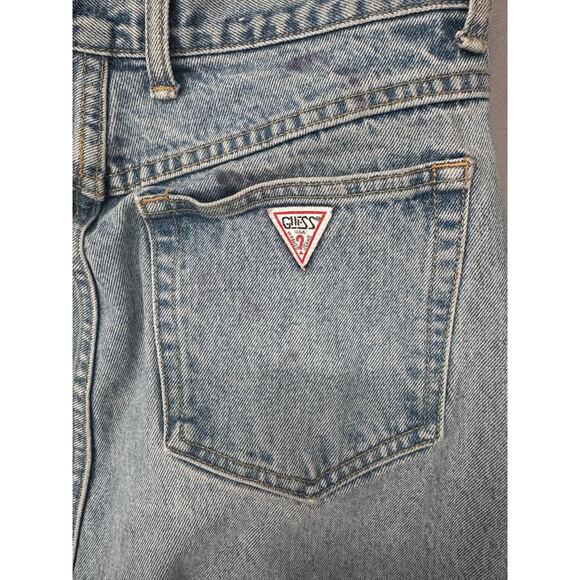 Vintage Guess Jeans Womens 31 Light Wash High Rise Tapered Leg Hong Kong Retro - Picture 4 of 11